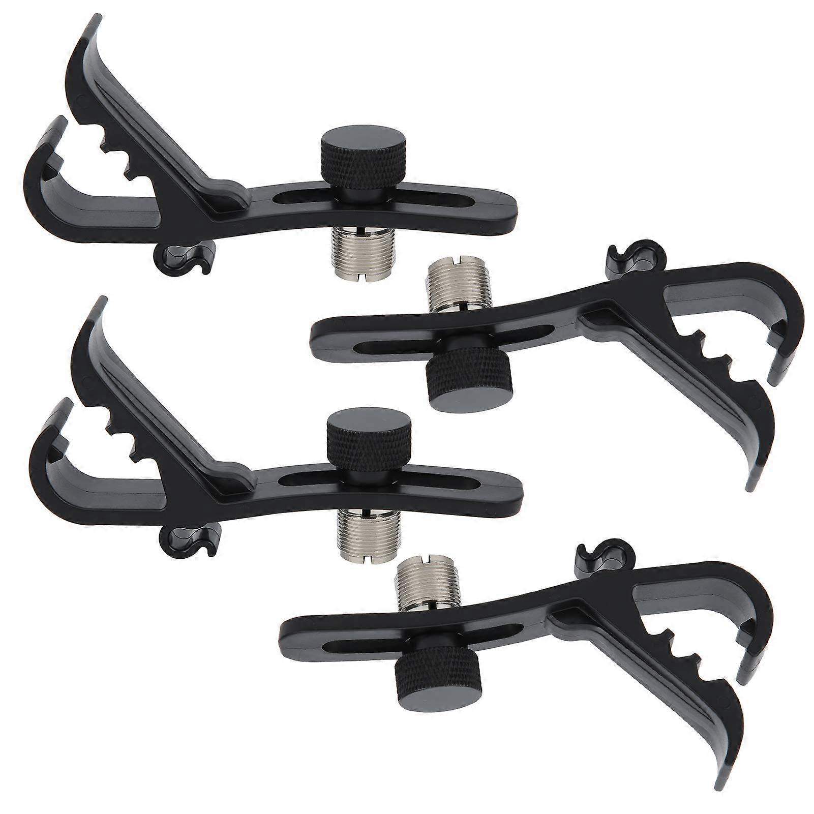 4pcs Adjustable Shockproof Drum Microphone Clips for Stable Recording and Drum Edge Mounting