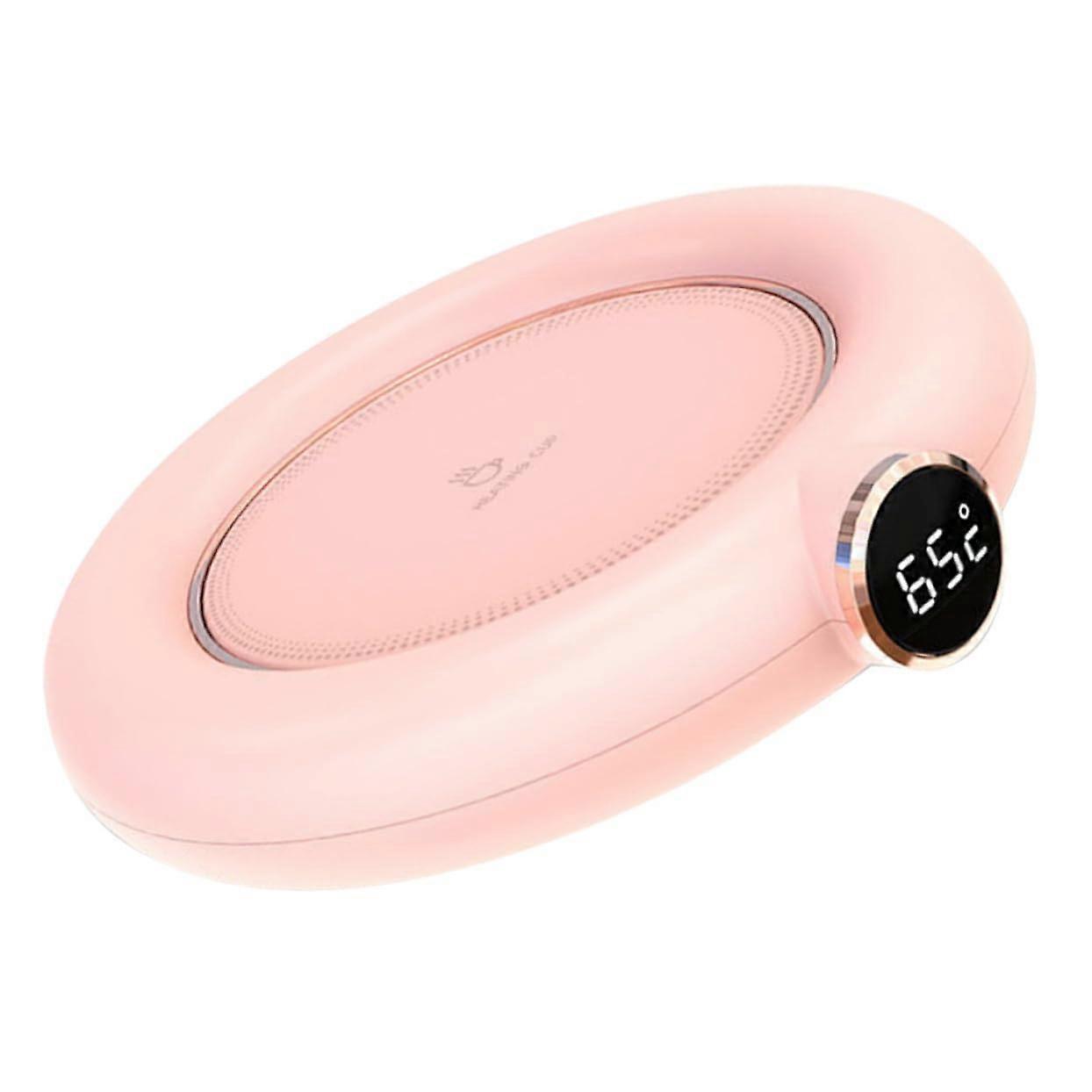 Mug Warmer with Temperature Control USB Powered Desk Coffee Cup Heating Plate Pink for Tea