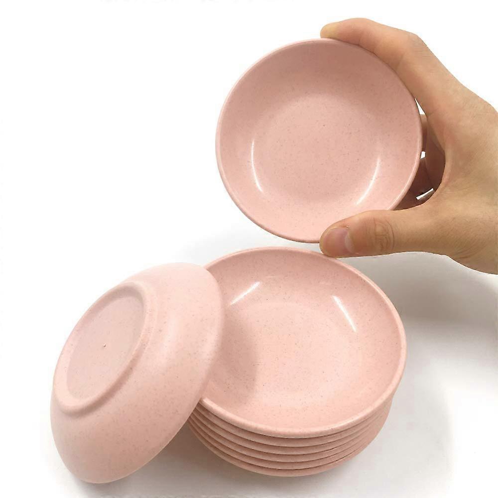 8pcs Wheat Straw Sauce Bowls Set, Mini Dipping Bowls for Condiments, Unbreakable Stackable Design