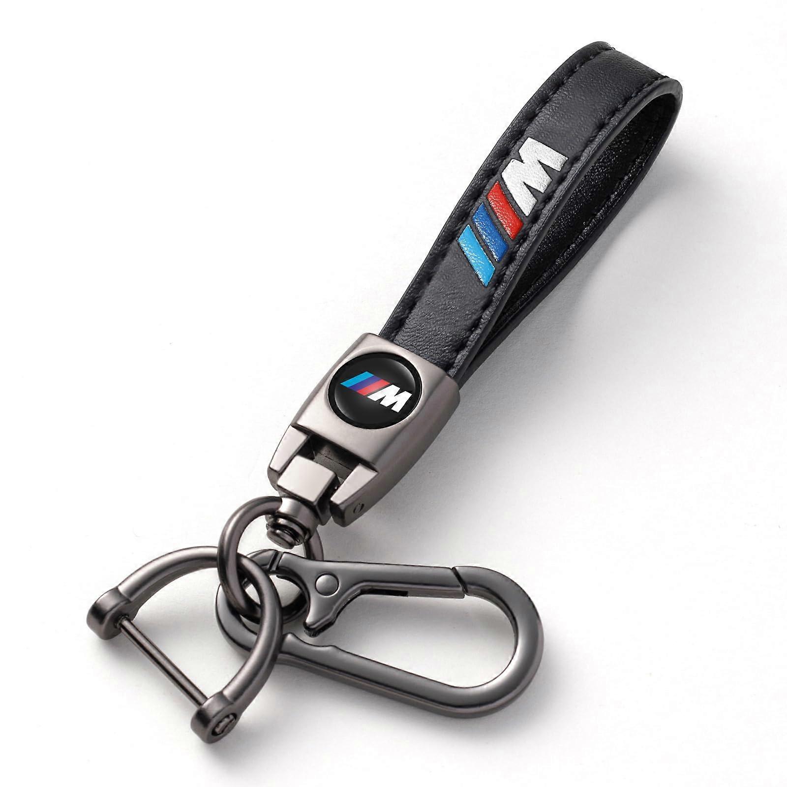 Leather Car Keychain Keyring with  Team  and Universal Car Compatibility