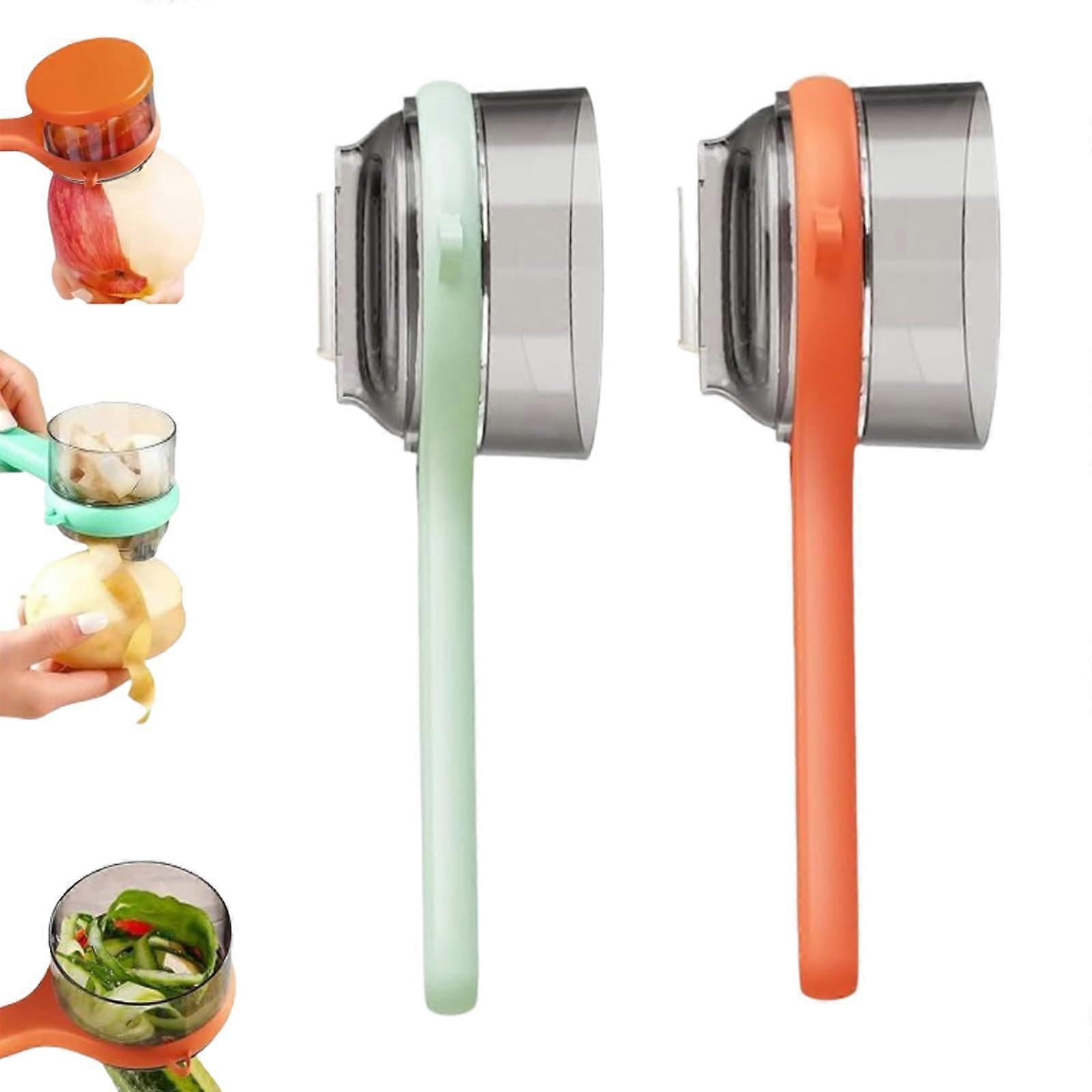 Vegetable Peeler with BuiltIn Storage Box, DoubleSided Stainless Blade, 2in1 Fruit Peeler