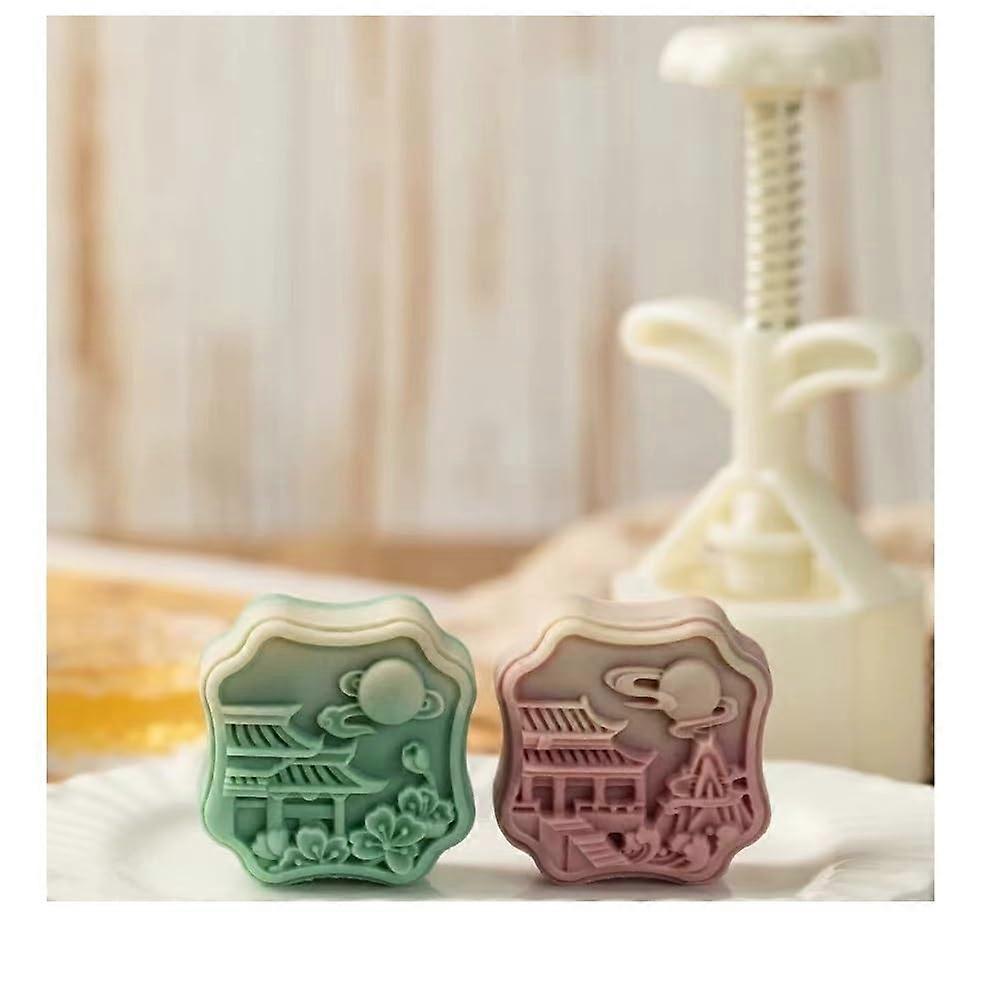 Mooncake Mold 75g with Multiple Pattern Stamps for DIY MidAutumn Festival Baking