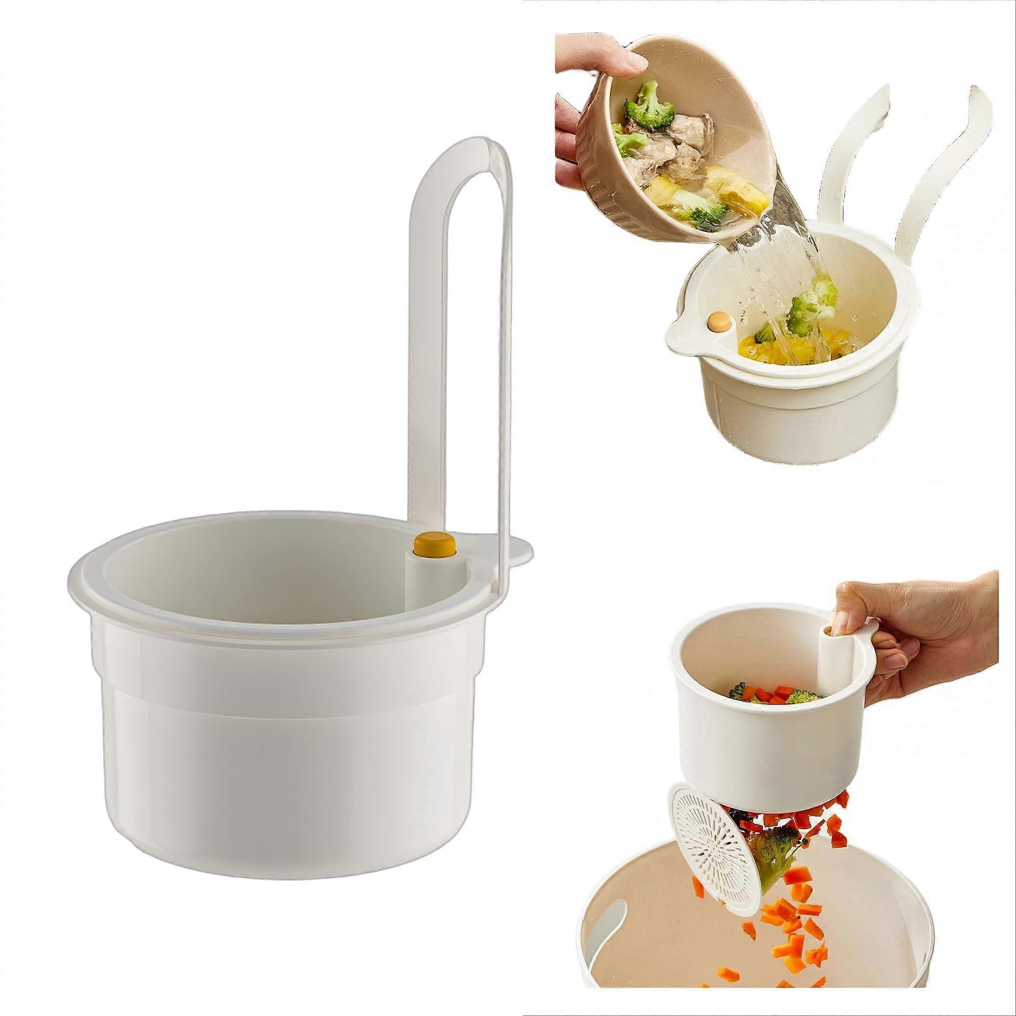 Faucet Strainer with OneTouch Scrap Release, SelfCleaning Kitchen Sink Filter, Detachable Mesh, White 1pcs