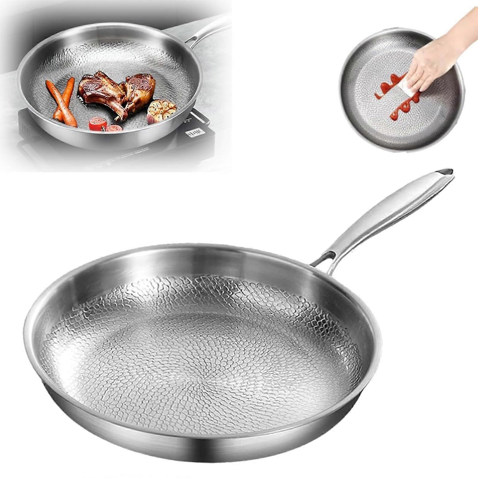 Titanium Hammered Frying Pan 11 Inch Non Stick Pure Titanium Cookware Lightweight Scratch Resistant