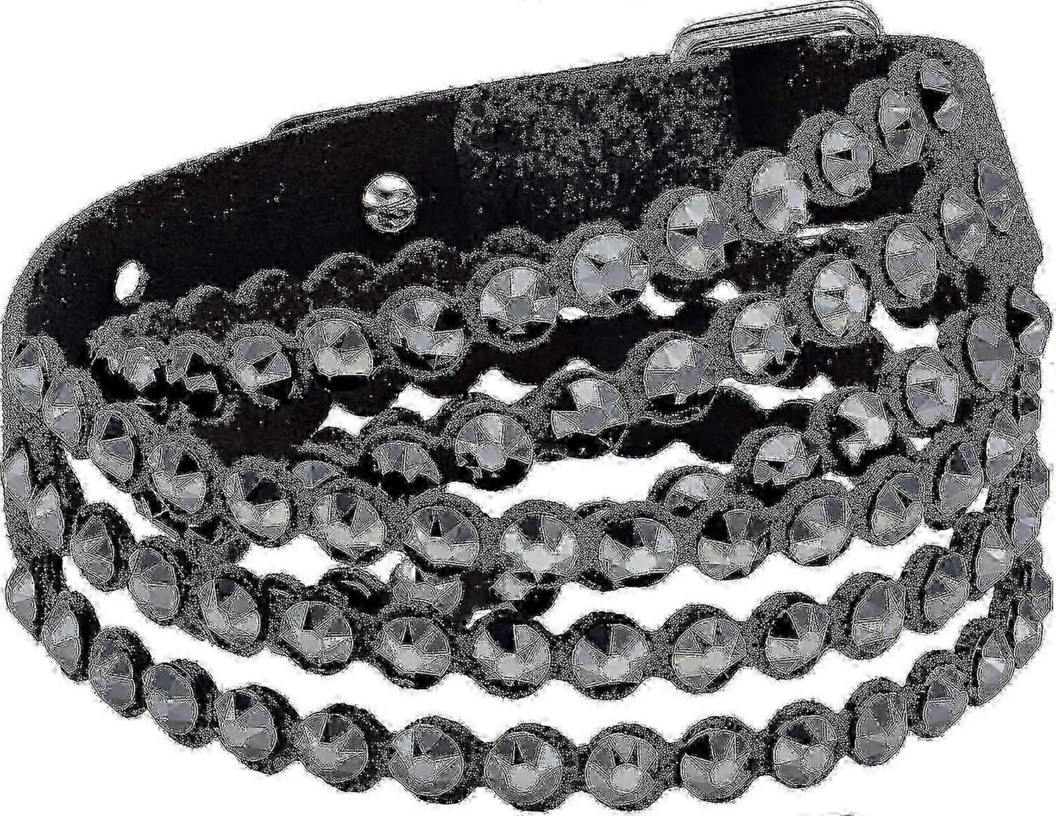 Women's Leather Look Crystal Power Bracelet Collection