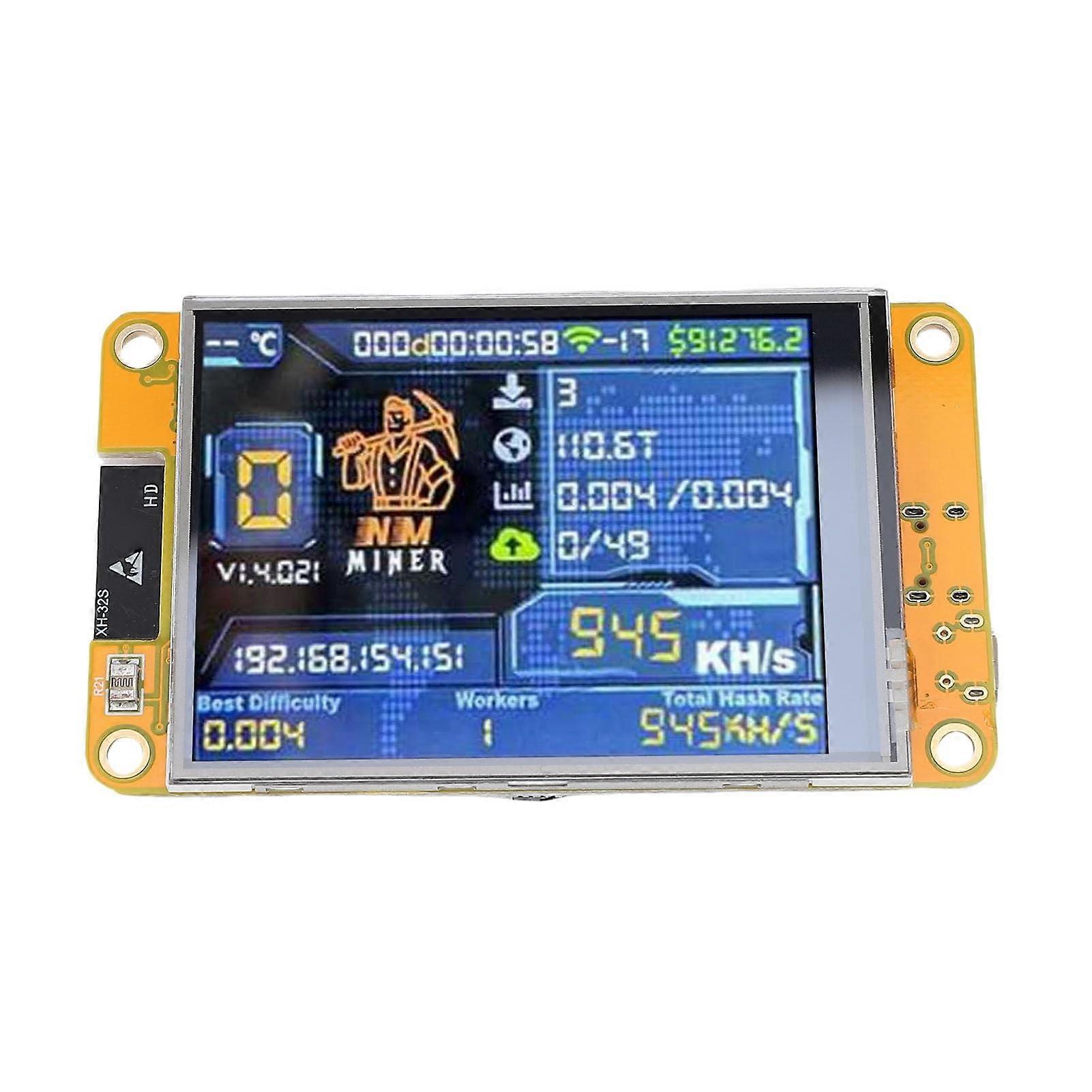 USB Bitcoin Miner with WiFi, 2.8 Inch Display, 1060KH/s Energy Efficient Cryptocurrency Mining