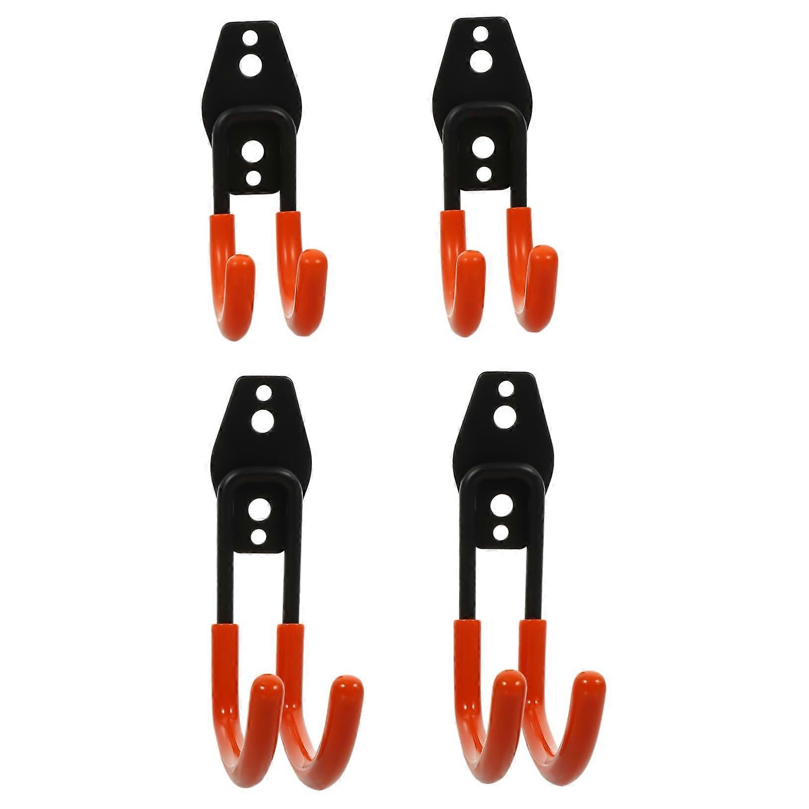 Garage Storage Hooks Heavy Duty Wall Mounted Set for Tools Ladders Bikes Garden Use Orange