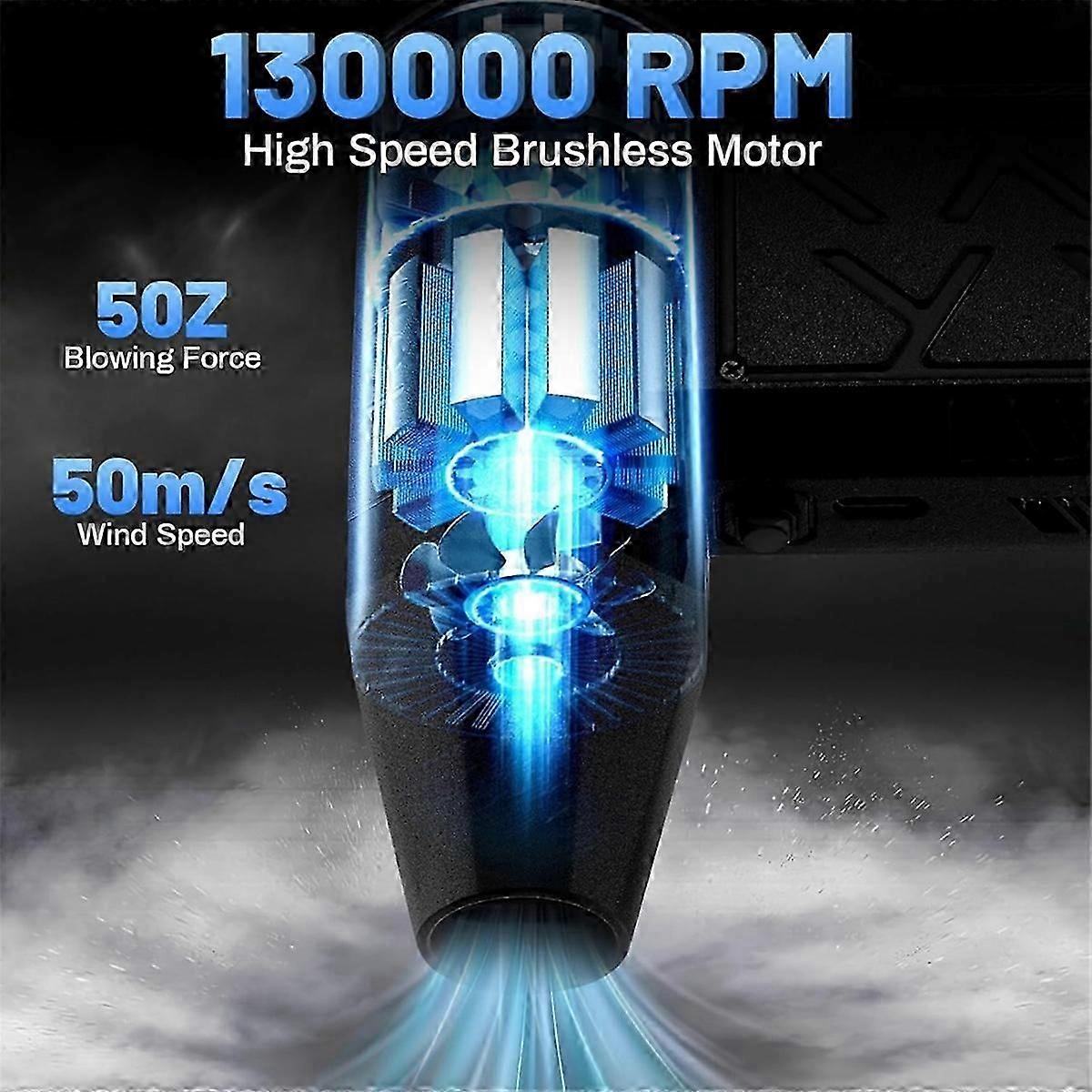 200W Compressed Air Duster 130000RPM Tiny Electric Air Duster, Stepless Speed, compatible Keyboard PC Deep