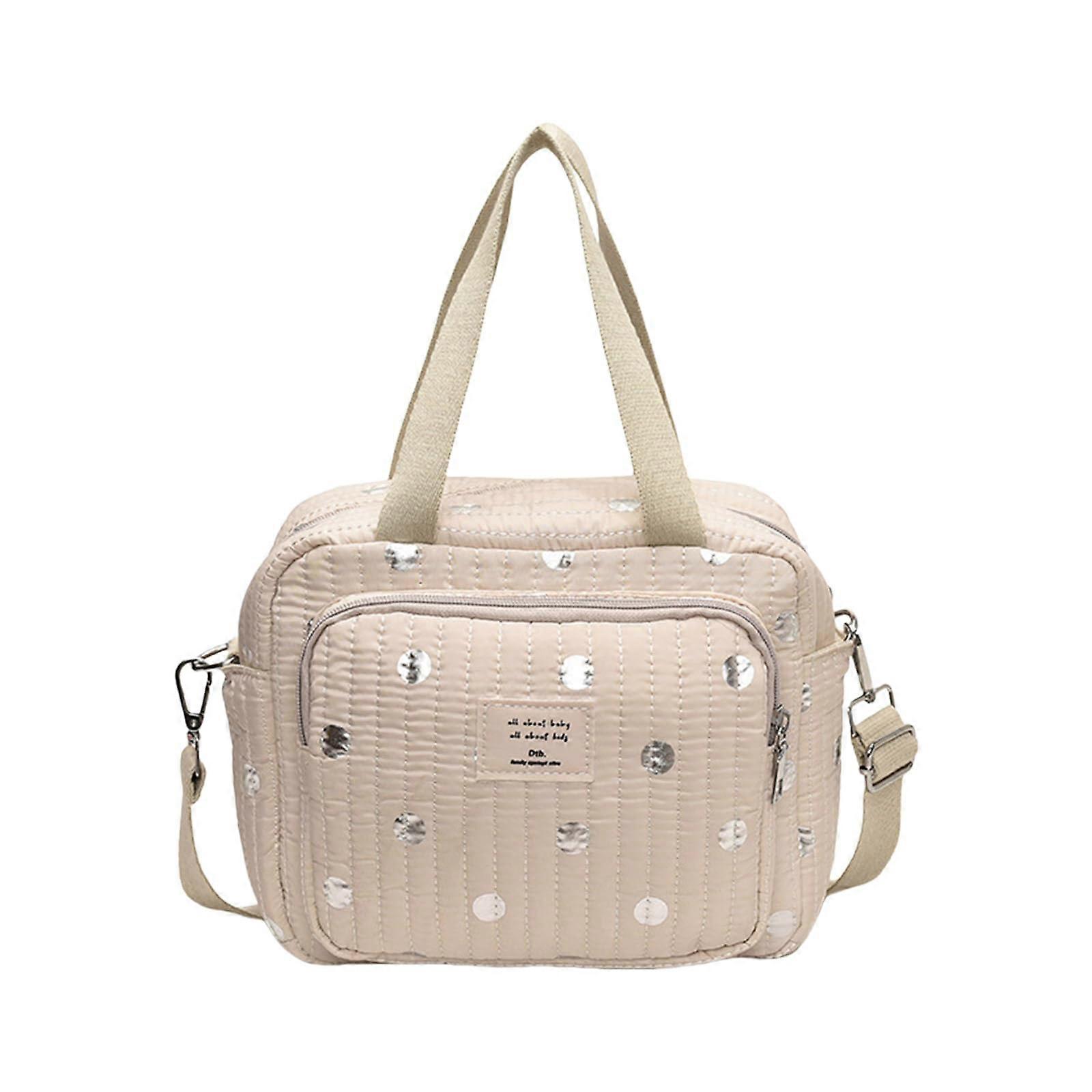 Large Capacity Waterproof Diaper Bag with Stroller Straps and Multiple Compartments for Travel