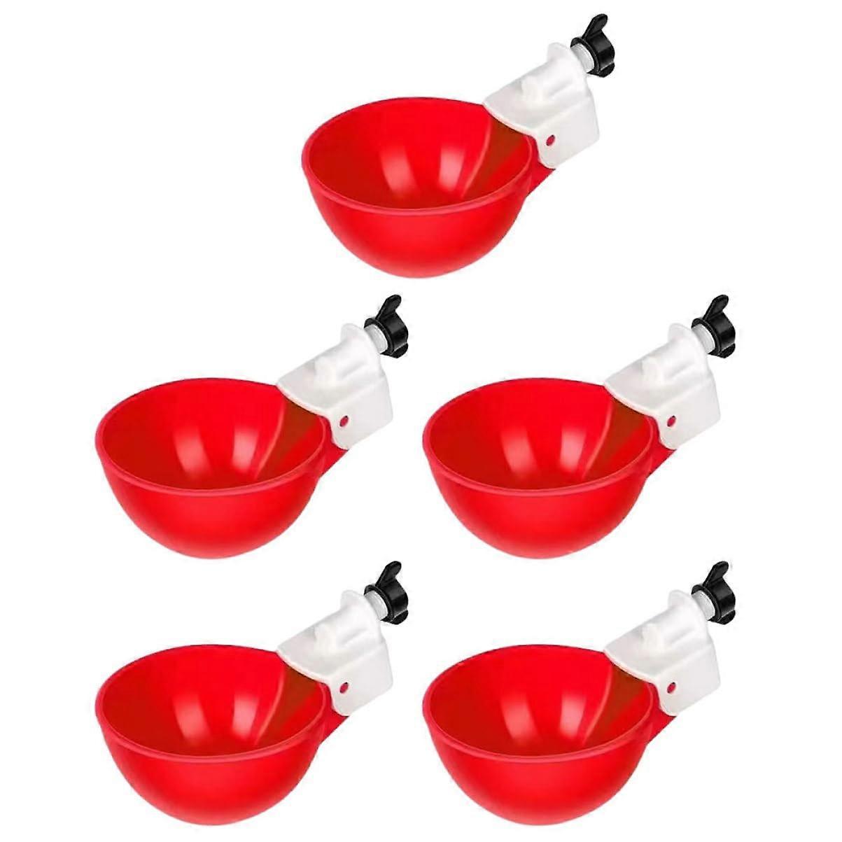 5pcs Large Capacity Automatic Chicken Waterer Cups Durable Plastic Poultry Water Feeder for Farm