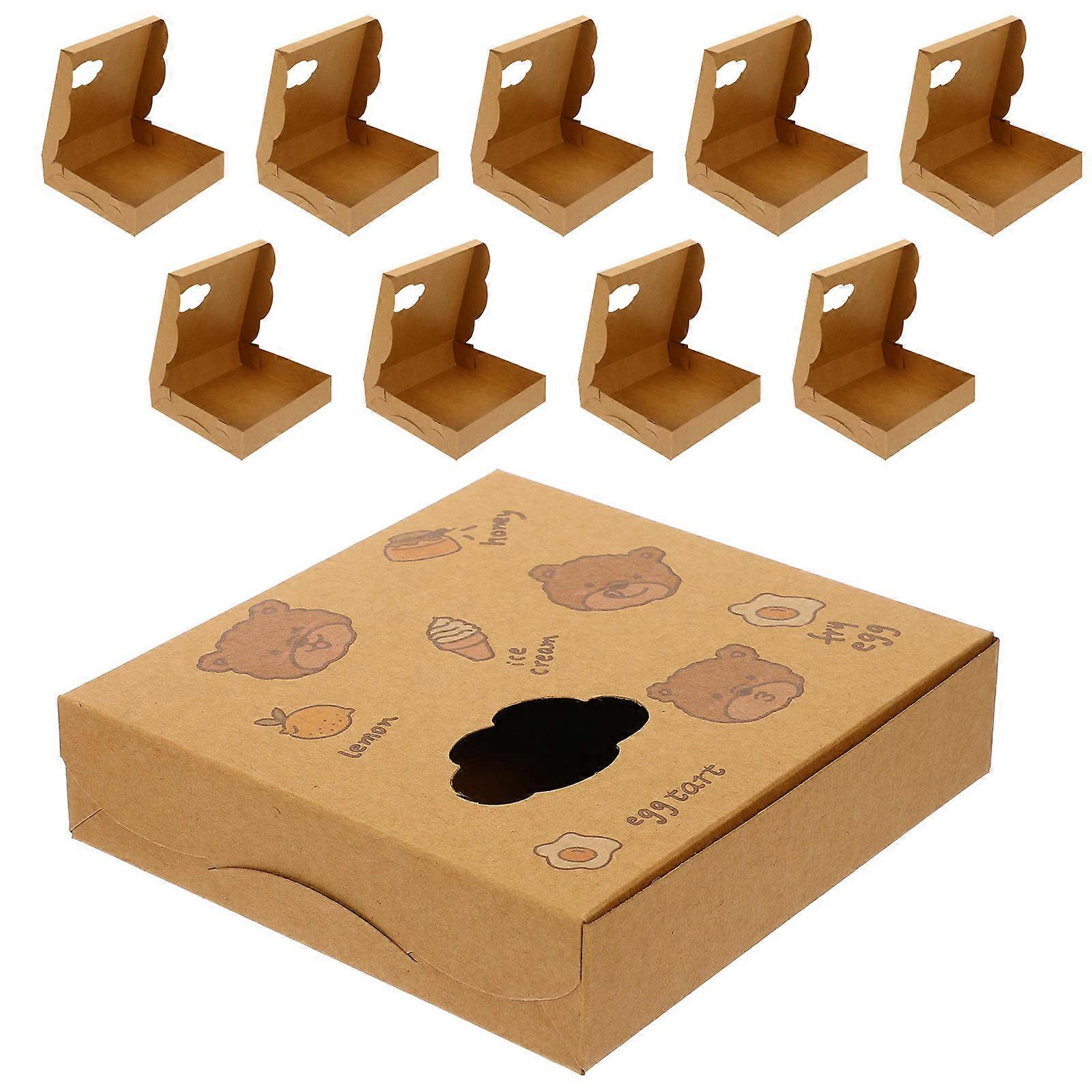 Bakery Boxes Paper Egg Tart Packaging Boxes for Storage Use 20Pcs