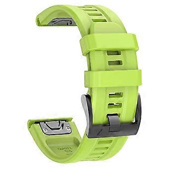 22mm Green Silicone Watch Band Strap Replacement for Garmin Fenix 7 7X 6X Pro Epix Gen 2