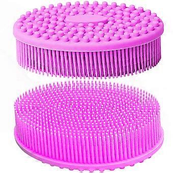 2 Pack DoubleSided Silicone Body Scrubber and Bath Brush for Gentle Exfoliation and Massage