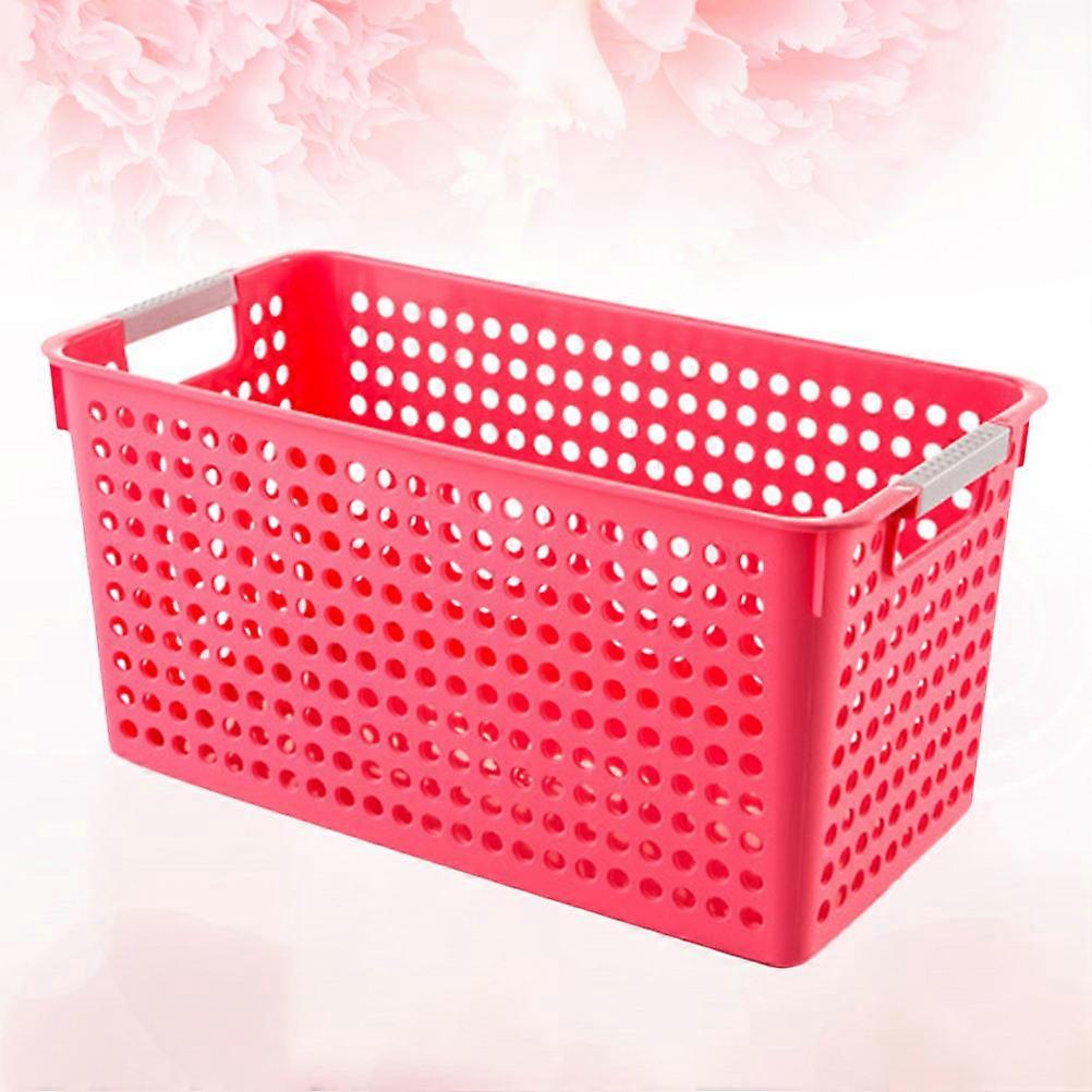 Storage Basket Plastic Square Organizer for Home Office Red