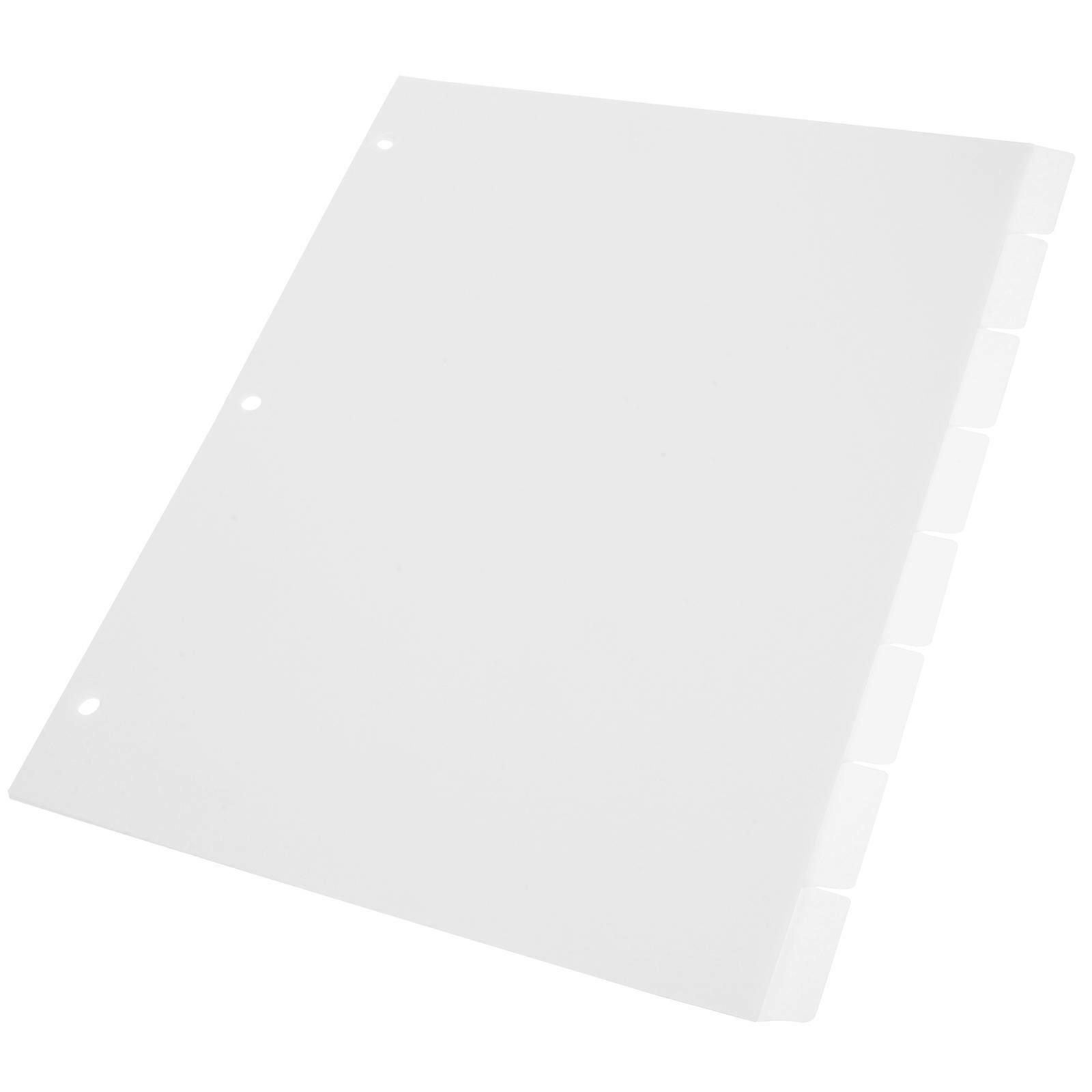 3 Ring Binder Tabs Binder Dividers for Daily Use 8 Sheets White PP
