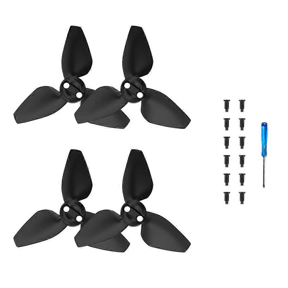 Black Quick Release Drone Propellers Replacement Blades with Fingerprint Resistant Finish