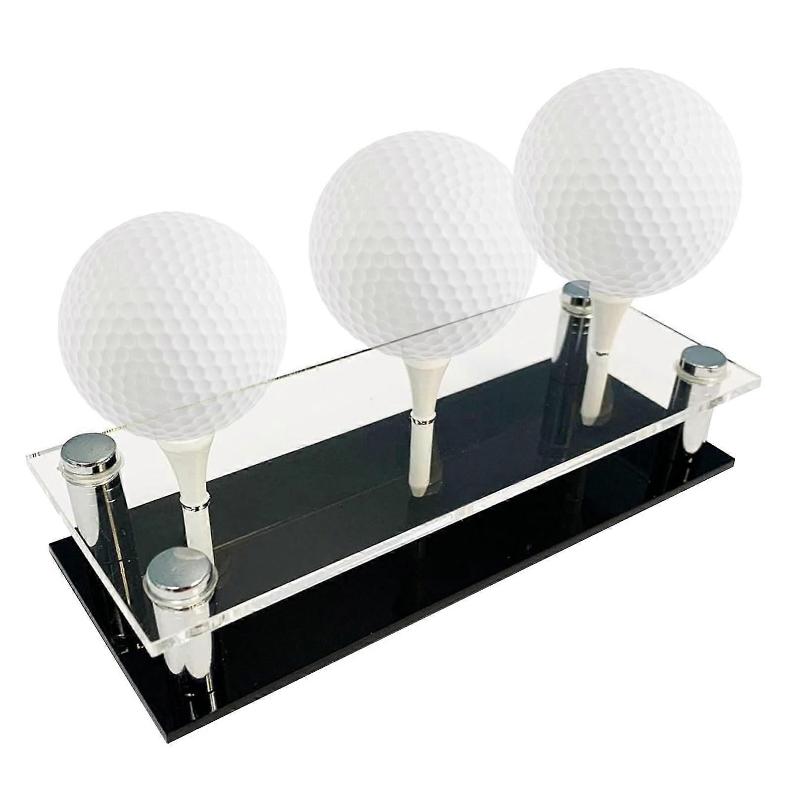 Golf Ball Display Stand with Stylish Black Base for Desktop Table Showcase Storage