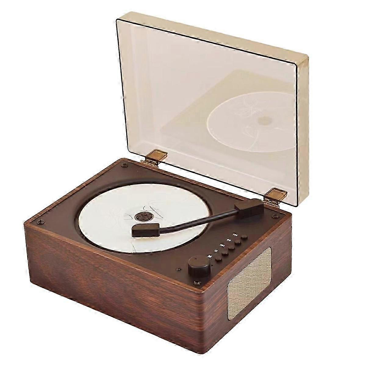 Lecteur CD rétro rechargeable, compatible Bluetooth 5.0, compatible CD, USB, AUX 3,5 mm