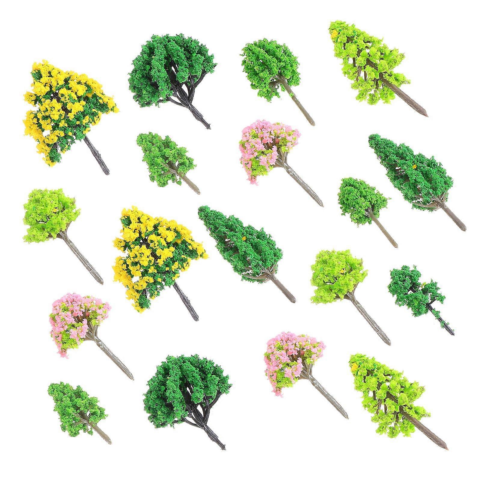 Plastic Mini Tree Models for DIY Scenery with 55Pcs Assorted