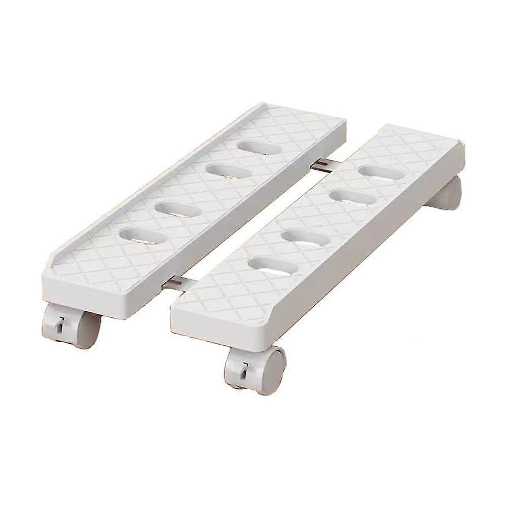 PC Tower Stand Adjustable Width with Lockable Wheels, Under Desk White Computer CPU Holder