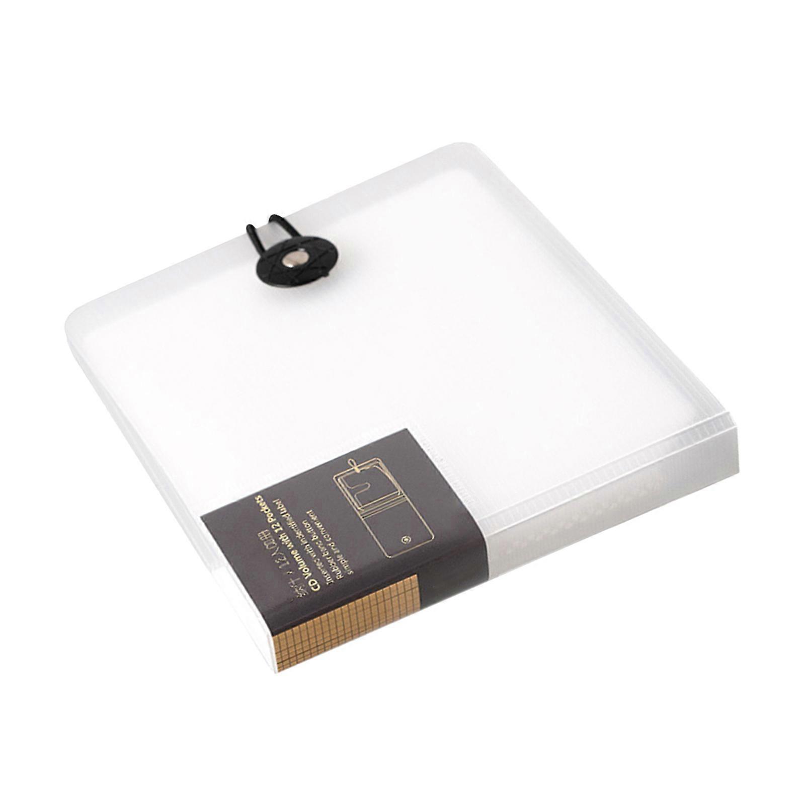 White Cd Organizer Binder for Cd Storage with 5Pcs Capacity