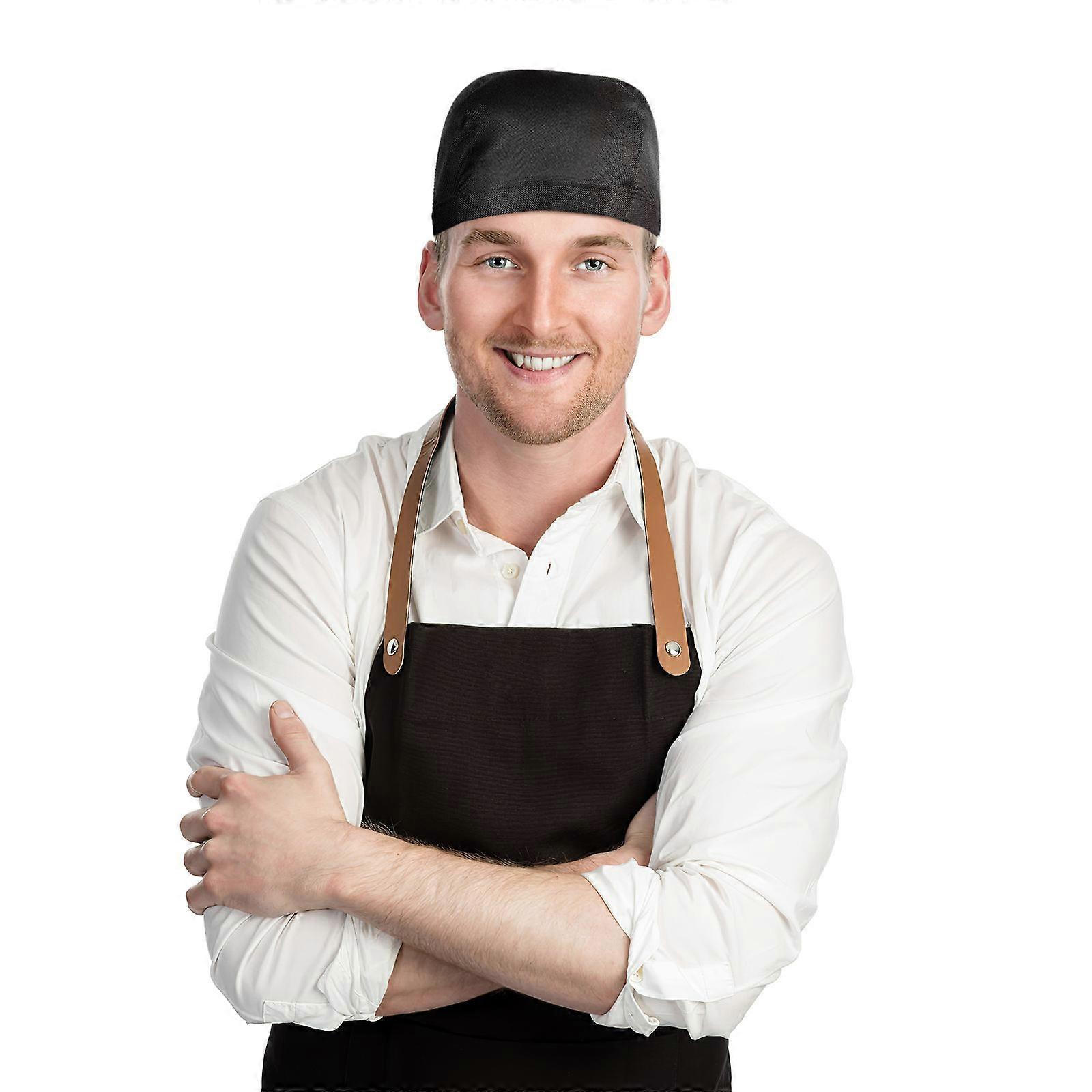 Chef Hat Adjustable Chef Caps for Kitchen Use 3Pcs Black Set
