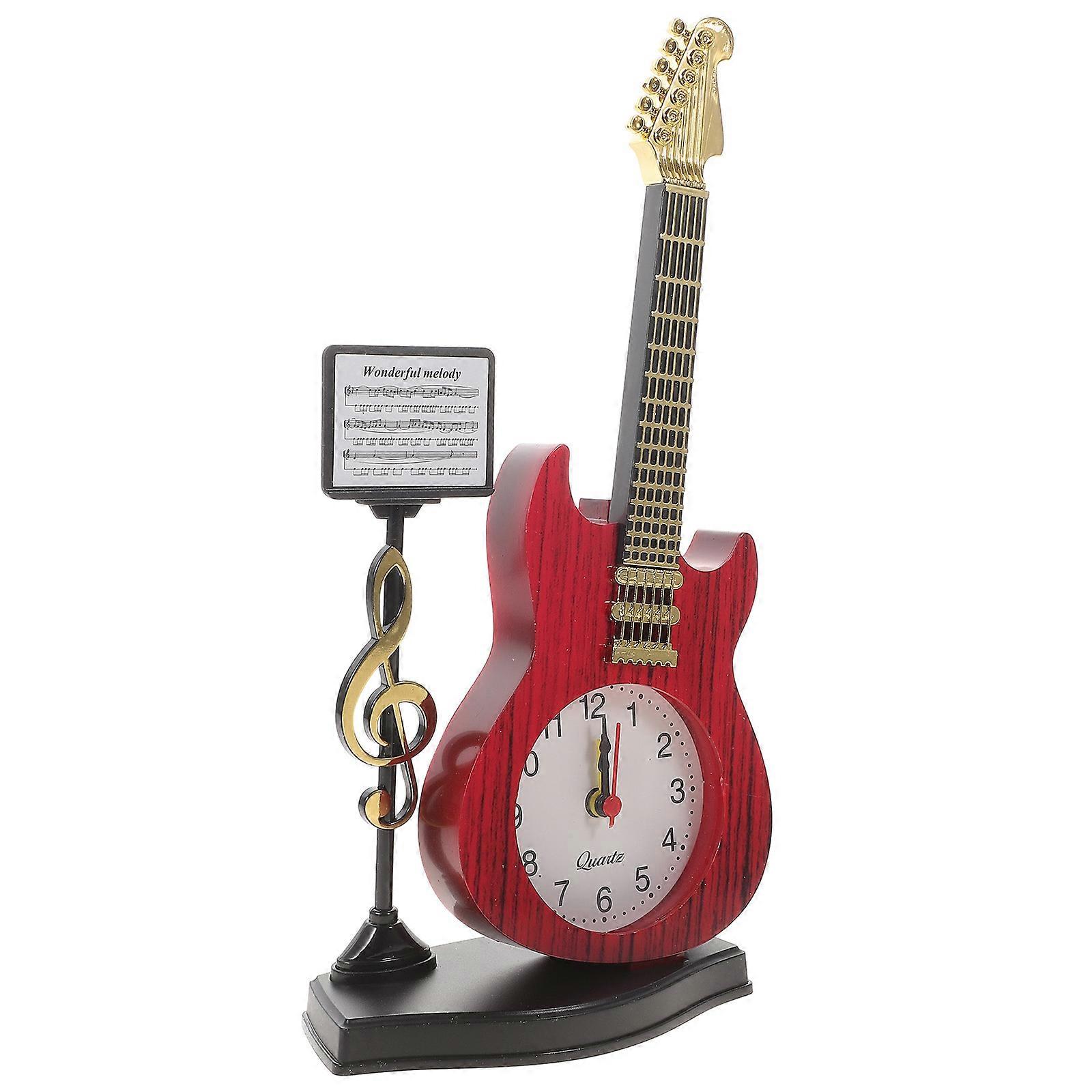Tabletop Clock Creative Musical Instrument Shape for Decor Bedside Clock