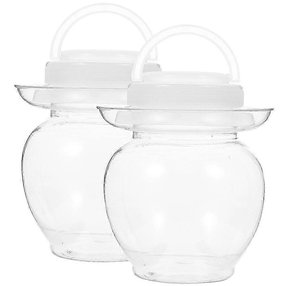 2Pcs Transparent Pickle Jars Multi-function Storage Jars Household Pickle Holders