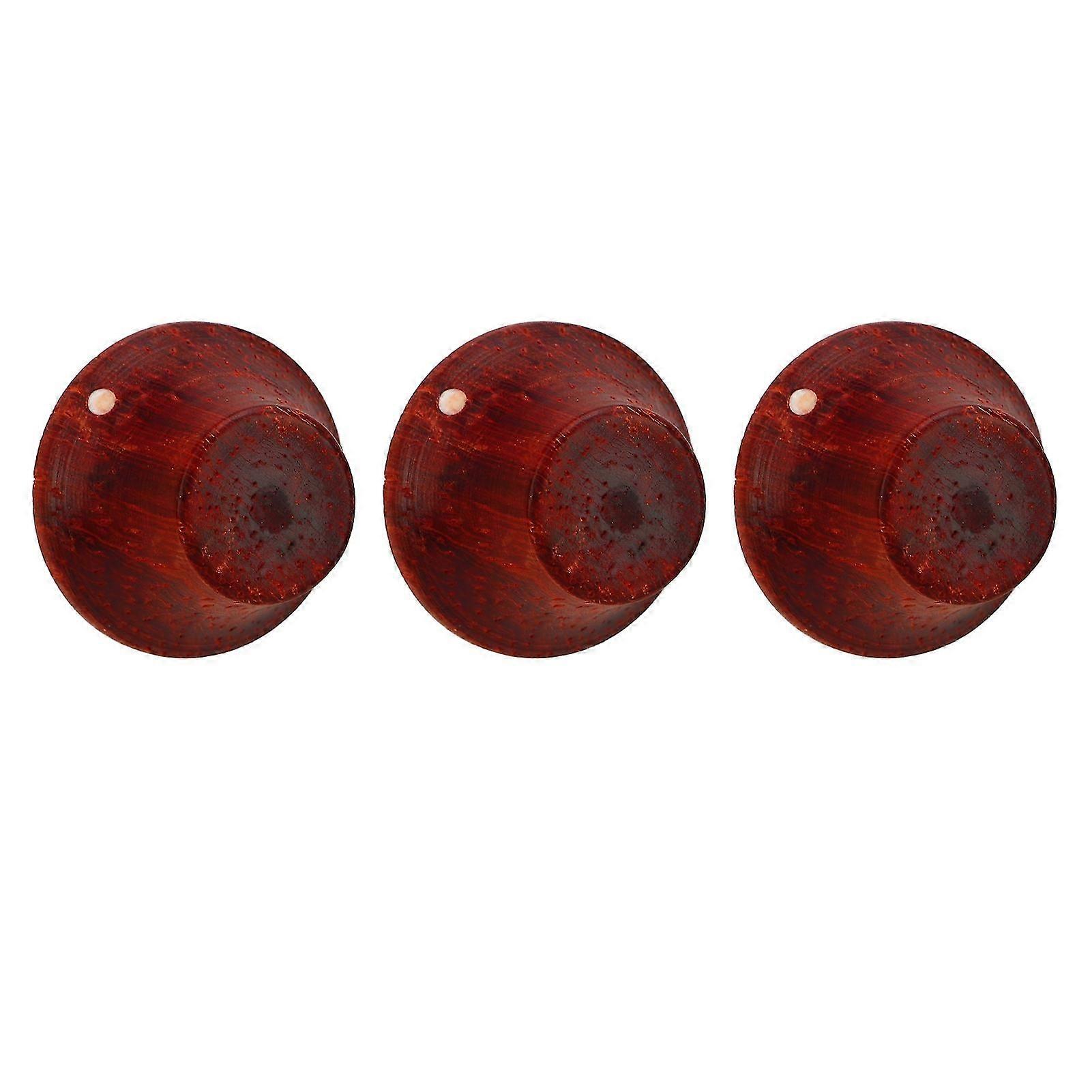 3 Pcs Eco-Friendly Redwood Wood Electric Guitar Volume Knobs