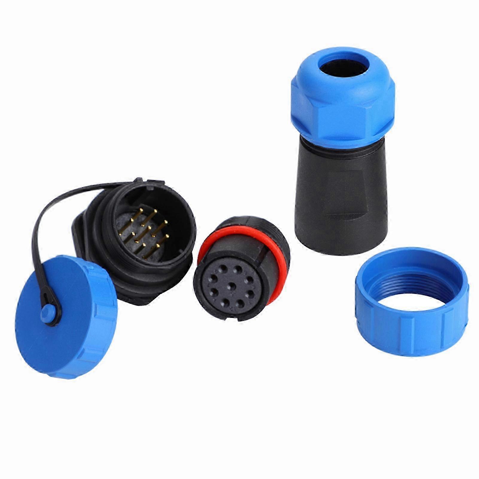 IP68 SP21 7Pin Waterproof Plastic Aviation Plug Socket Connector (9Pin)