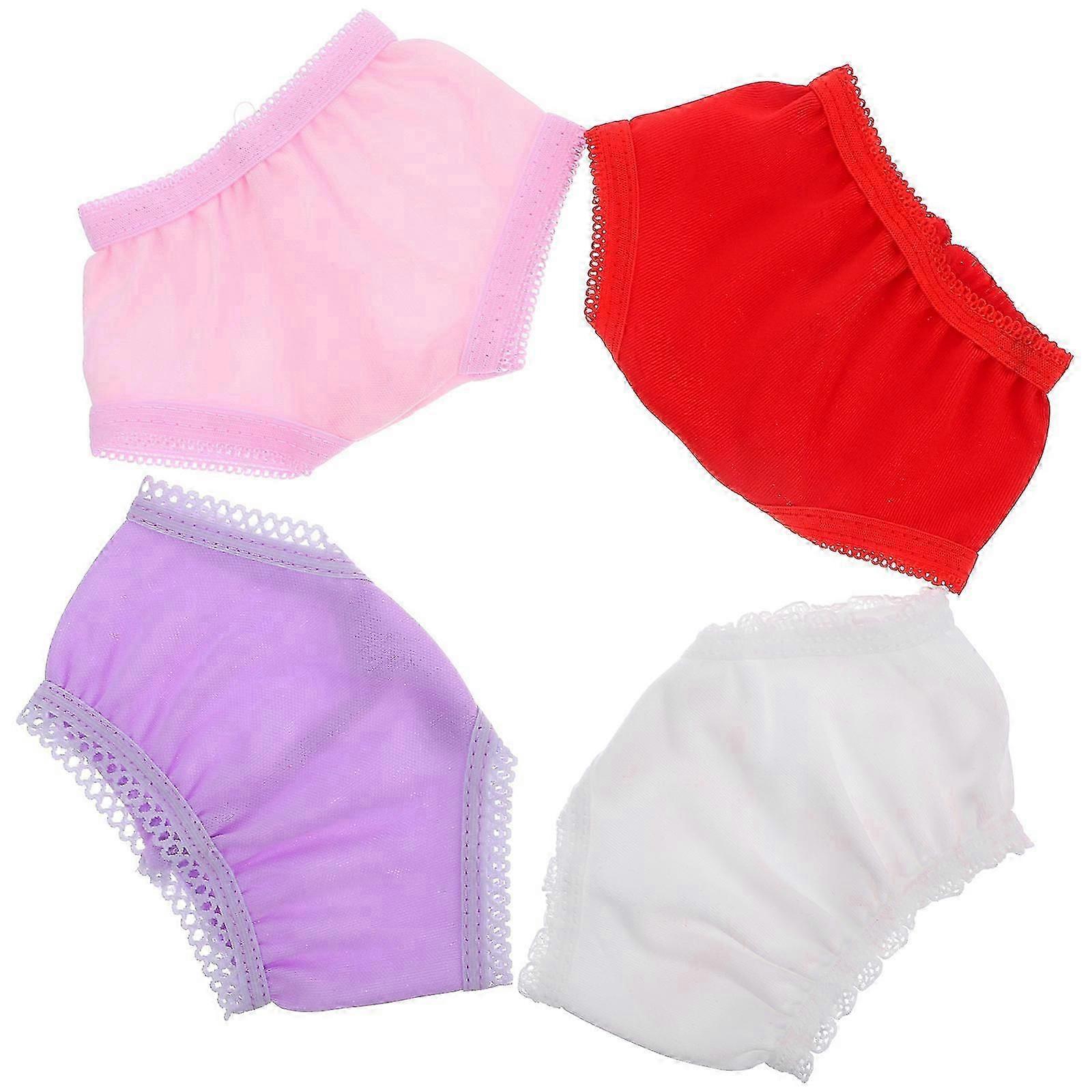 Doll Underwear Polyester Material for Pretend Play 4Pcs Set