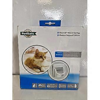 Staywell Magnetic 4 Way Locking Deluxe Cat Flap White - Cat Door.