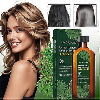 Hair Care Oil 120ml, Usman Grass Plant Extract Scalp Massage Serum, Moisturizing Repair Damaged Hair Strengthen Follicles For Dry Brittle Gray Thinnin
