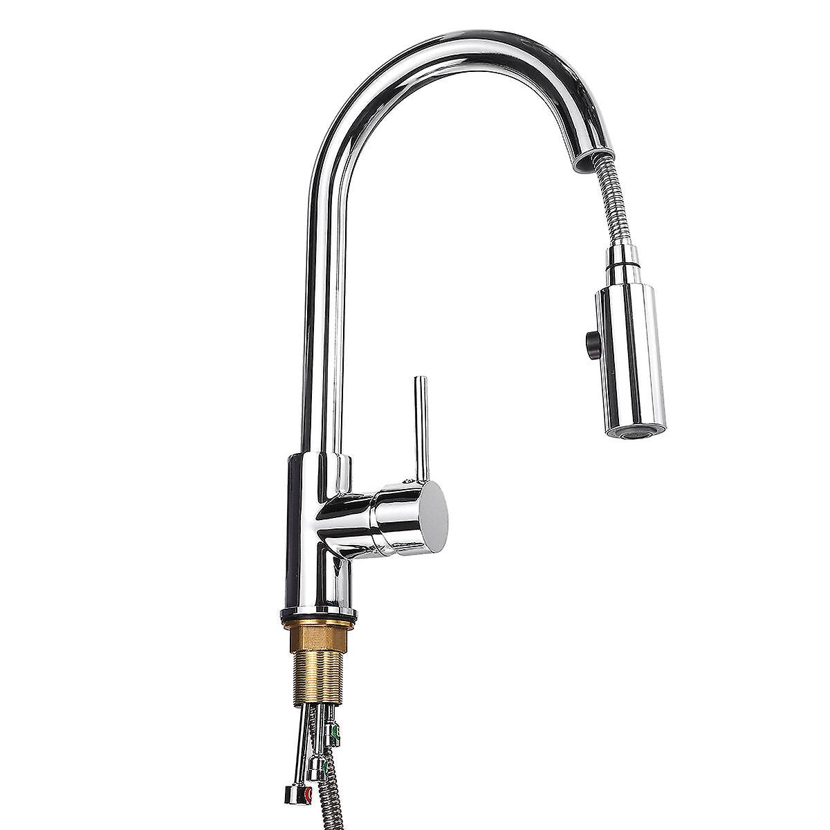 Modern Kitchen Sink Faucet With Pull Down Sprayer Single Handle Hot Cold Mixer Tap