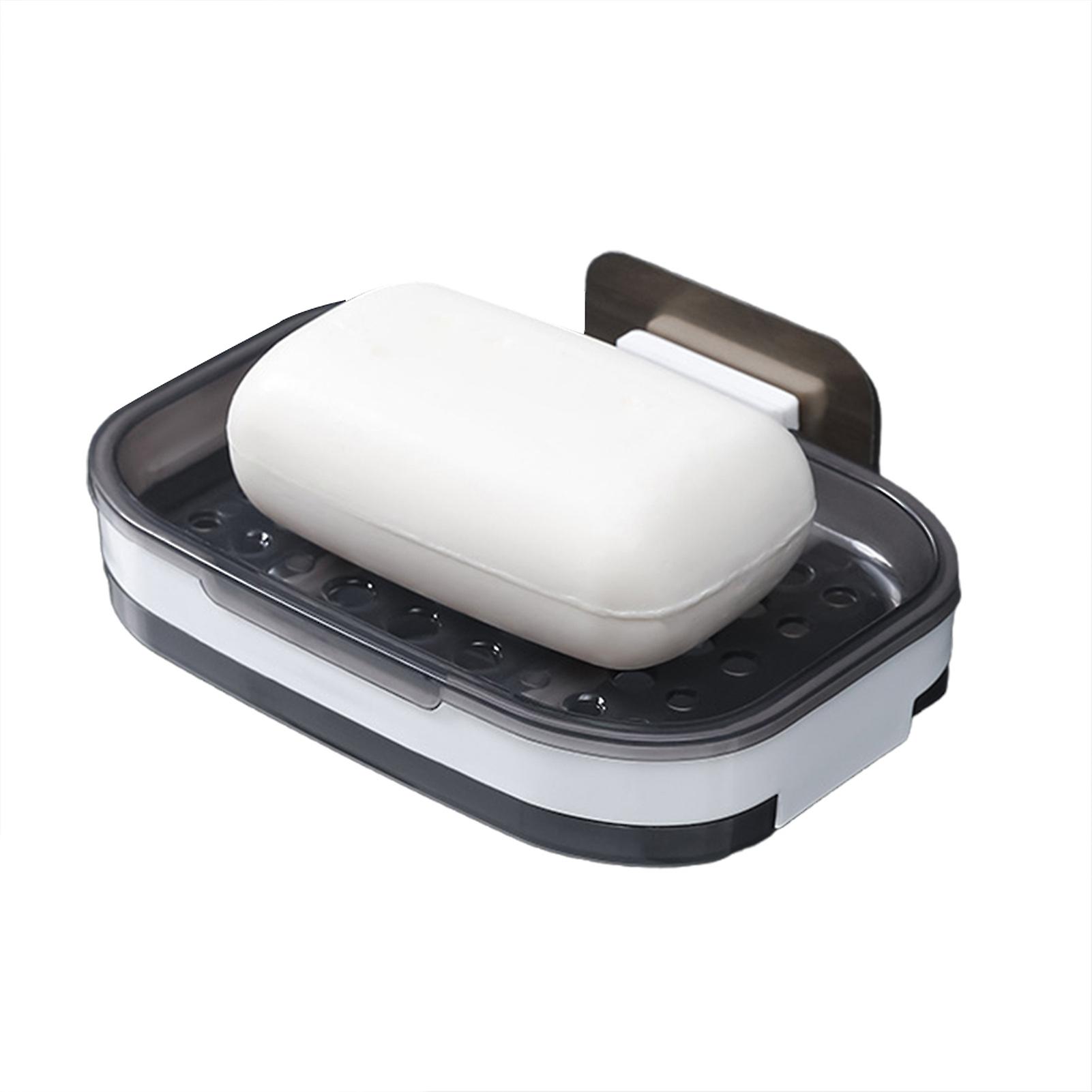 Self-adhesive Soap Dishes Dual Layer Self-draining Soap Box
