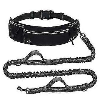 Scalable Sports Waist Bag Pet Traction Rope, Explosion-proof Punch, Anti Slip, Waist Protection, For Small And Medium Dogs, Freeing Hands,black 26-27