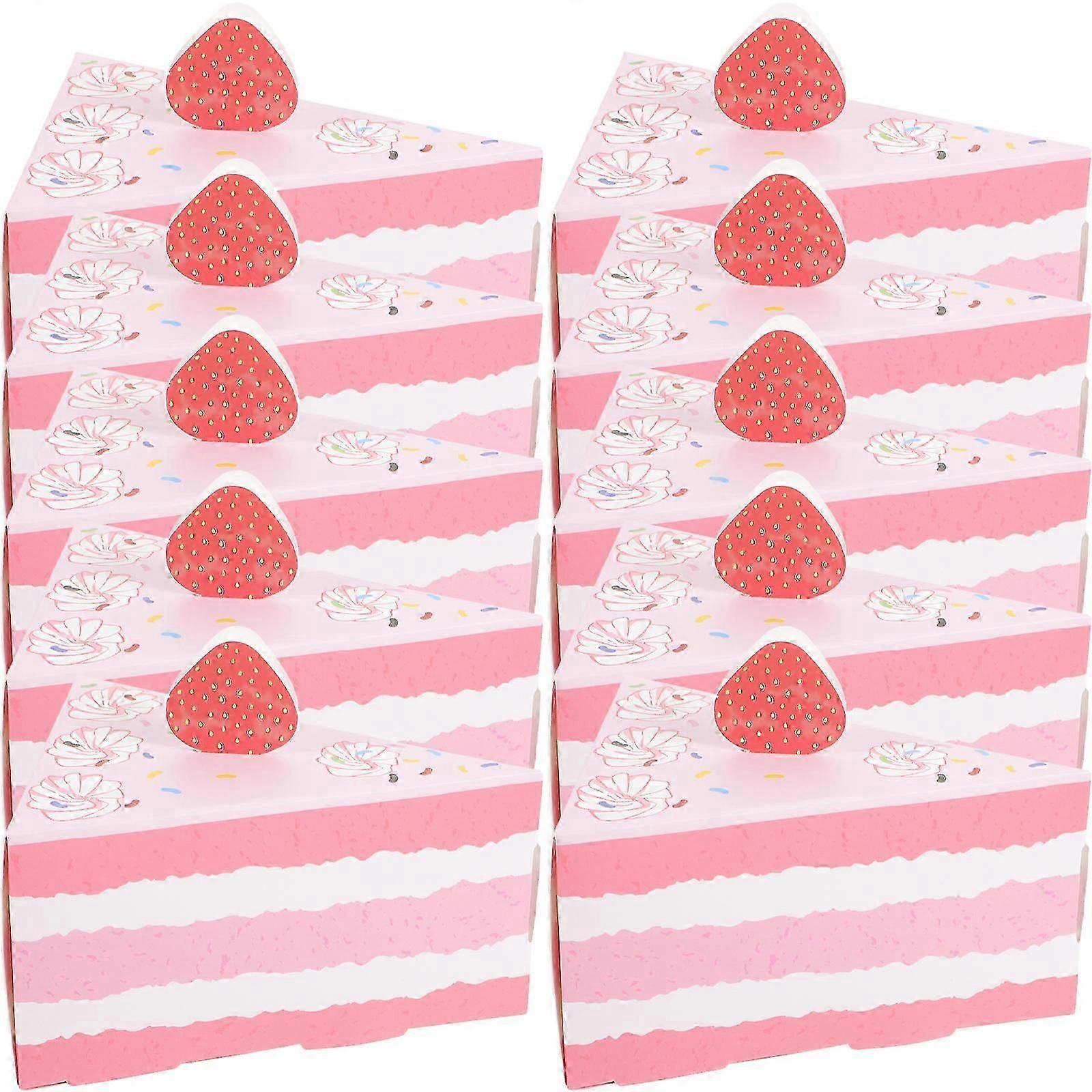 10pcs Pastry Cookie Biscuits Boxes Triangular Cake Shape Candy Packing Boxes