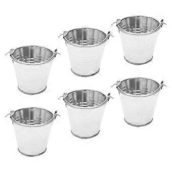 6 Pcs Candy Box Cadeau Petit Galvanisé Planter Chic Fleurs Jug Vase Mini Fleur Bucket Fleur Fer-blanc Rustique Cadeaux Paniers