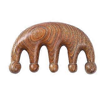 Green Sandalwood Meridian Massage Comb Fine Tooth Rake Round Bead Comb Anti-static Head Massage Com