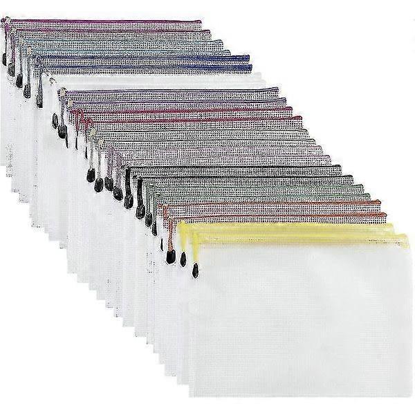 Plastic wallets - 24 pcs Plastic folders Document wallets A5 Ziplock bags Plastic pockets Gift