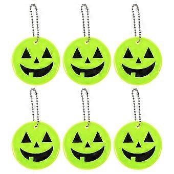 Safety Reflector Pendants Pumpkin Pendant Night Cycling Safety Reflective PVC 6.5X6.5CM 6Set