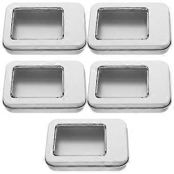 Nail Storage Box Stainless Steel Metal Tin Box with Window Lid for 10Pcs