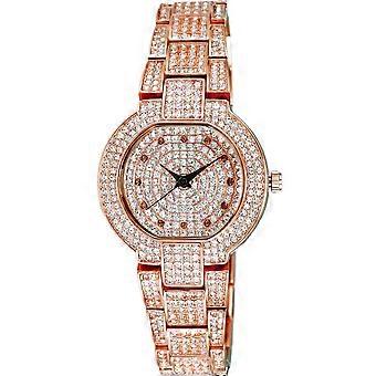 Adee Kaye Astonish Collection Crystal Accents Rose Gold Dial Quarz AK2005-LRG Damenuhr