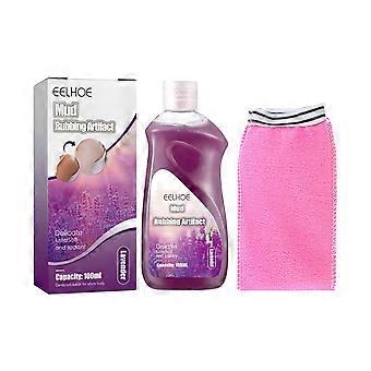 2pcs Body Exfoliating Gel-Lavender Set, Exfoliating Cleansing Bath Towel for Dull Skin