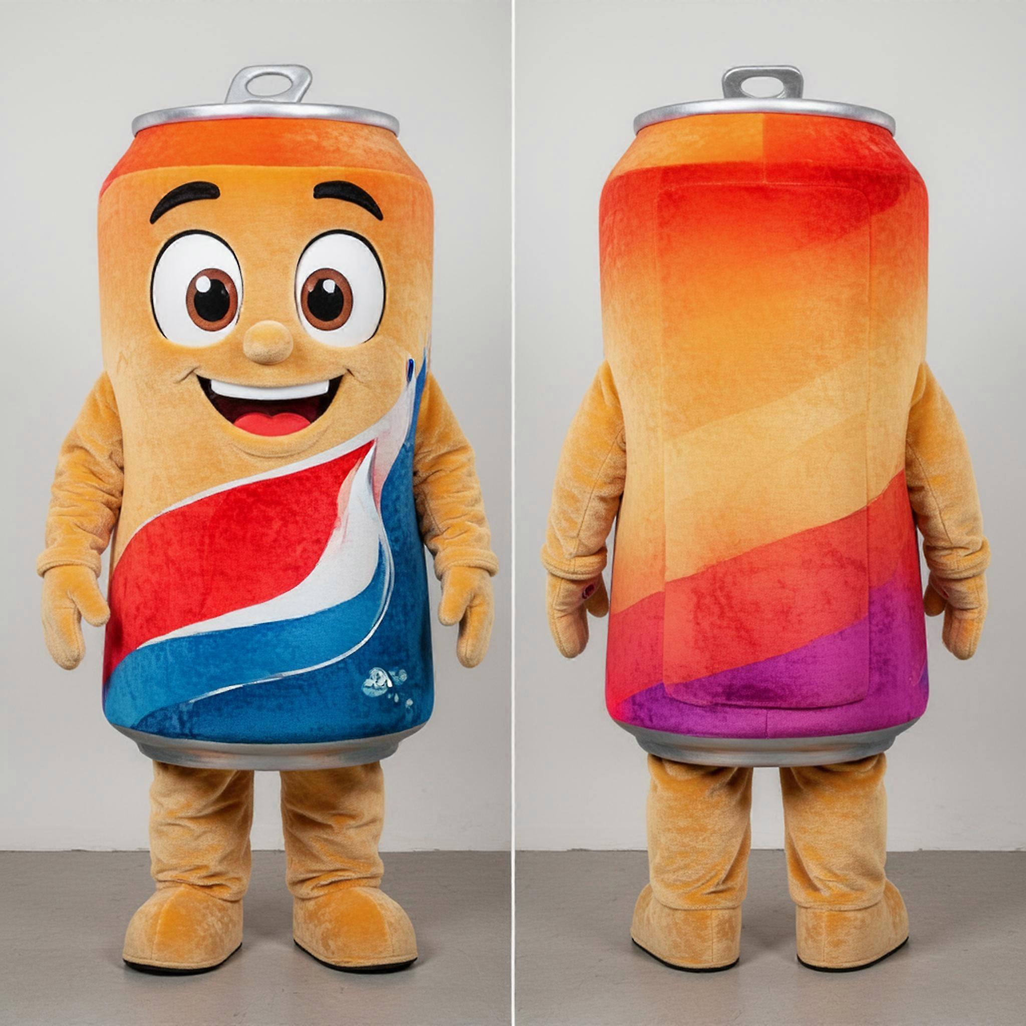 MASTICOT Tan Rounded Soda Can Mascot
