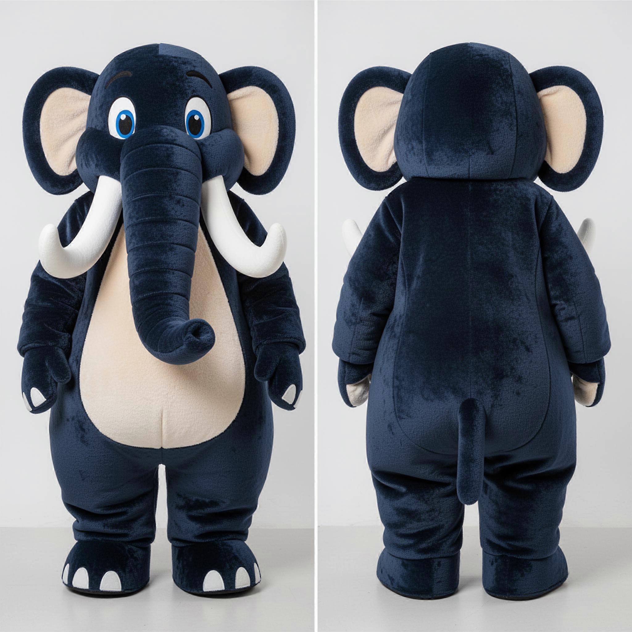 MASTICOT Navy Plush Rounded Mammoth Mascot