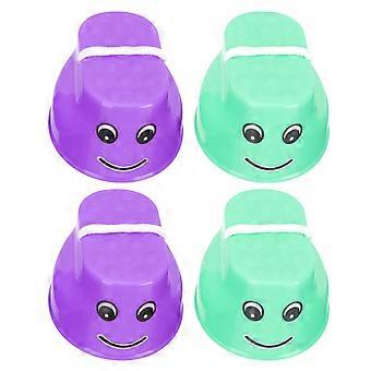 Green Plastic Children Stilts Toy for Balance Training 4Pcs Stepper Toy
