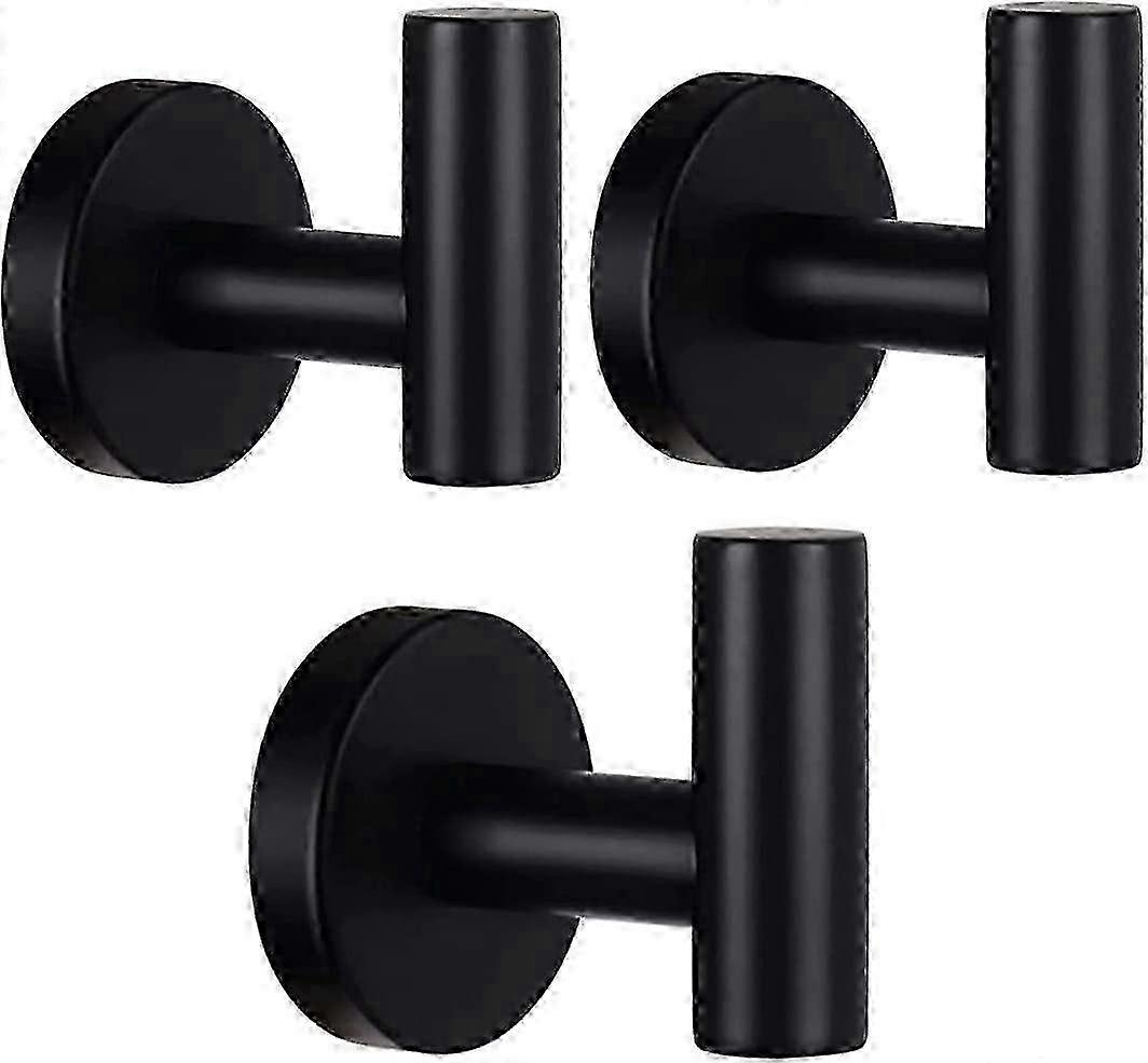 3-Pack Matte Black Wall Hooks