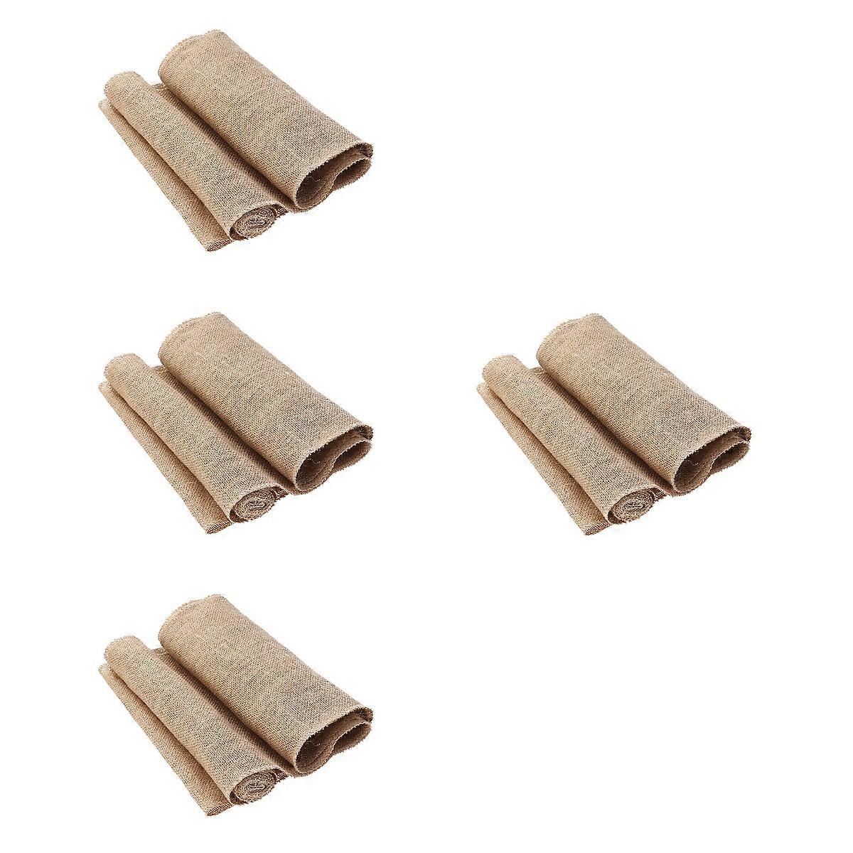Dining Table Linen Table Runner for Decorative Use 4Pcs Rustic Design