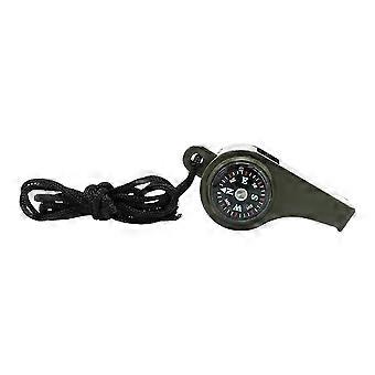 3-in-1 Multifunctional Safety Whistle for Outdoor Survival, Lightweight Portable Emergency Signaling Whistle with Built-in Compass & Thermometer